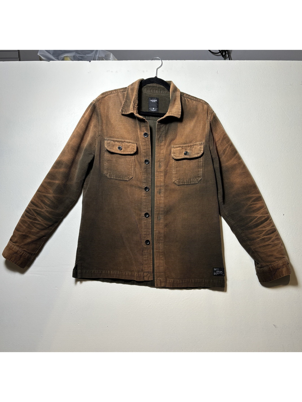 Corduroy Overshirt Jacket Workwear Utility Shacket Brown Medium